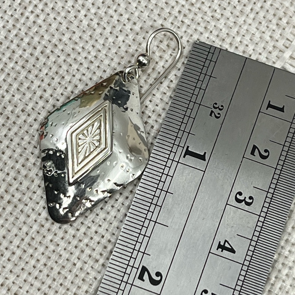 Handmade Vintage Sterling Silver Earrings | 90s Artisan Design - Picture 15 of 16